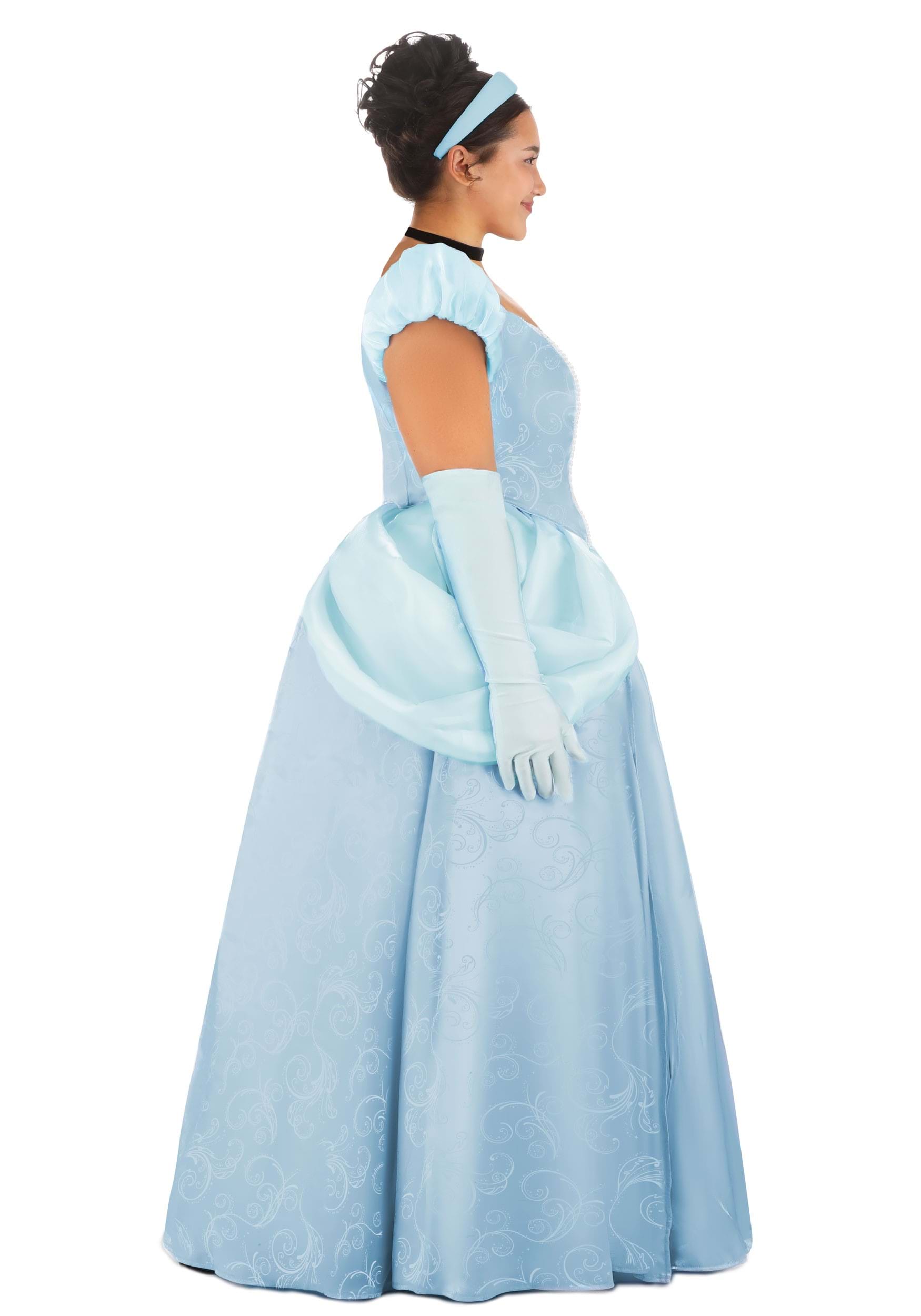 Adult Disney Premium Cinderella Costume Blue Dress Ball Gown Outfit