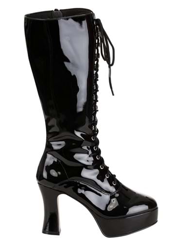 Sexy Black Faux Leather Knee High Women's Boots | Costume Boots