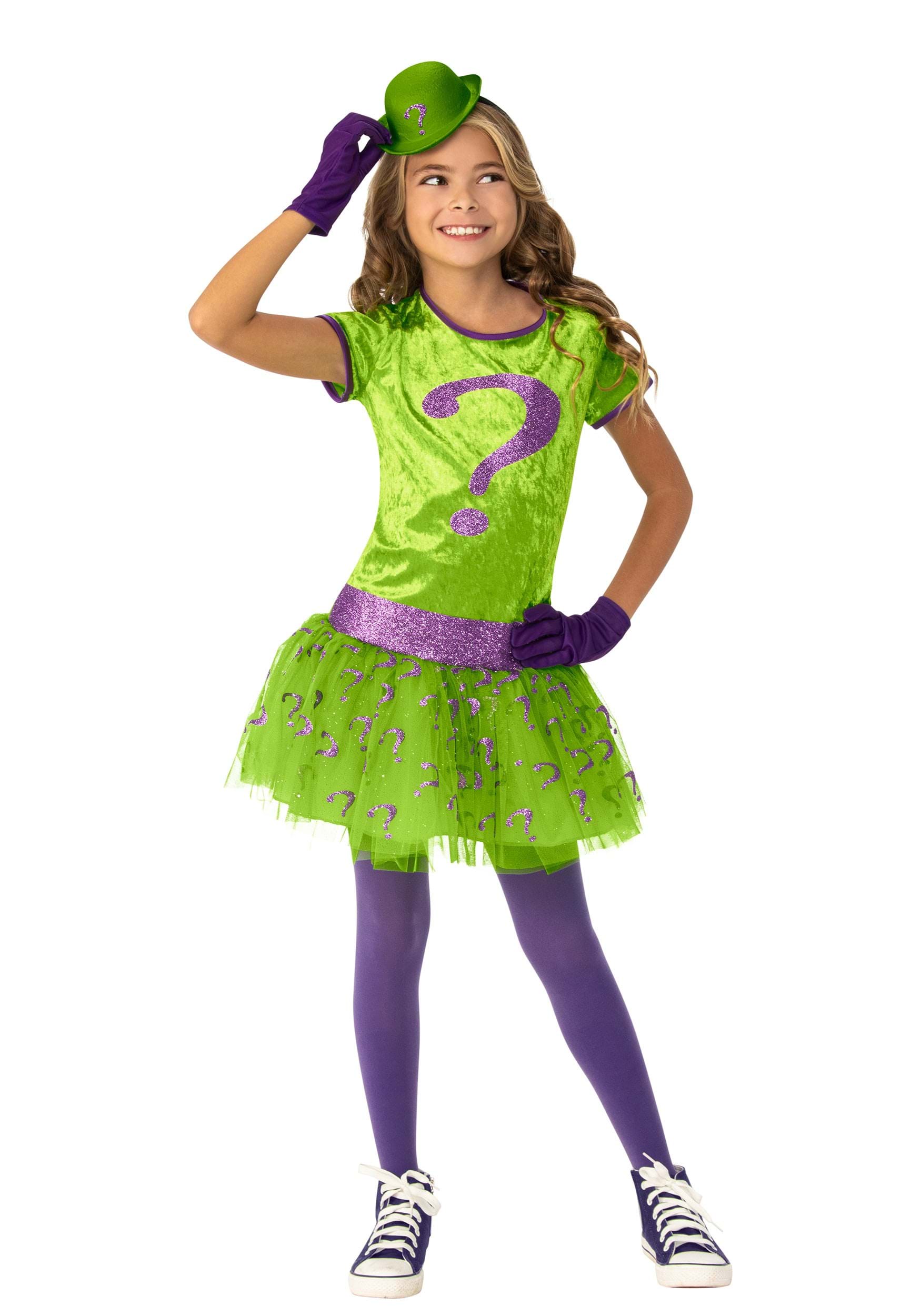 Disfraz de riddler de super villanos para niñas Multicolor