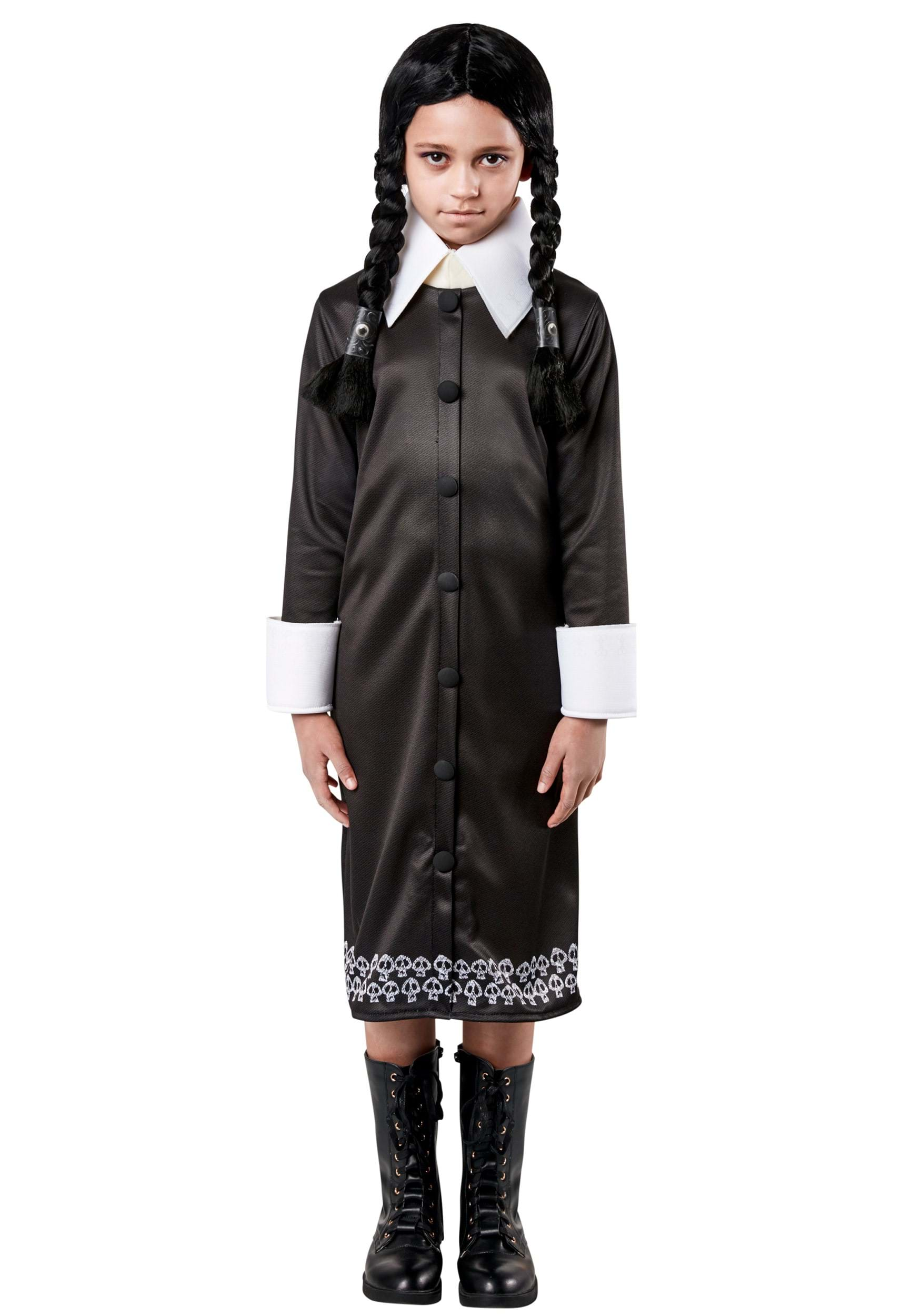 Addams Family Child's Wednesday Addams Costume, Medium, Black/White