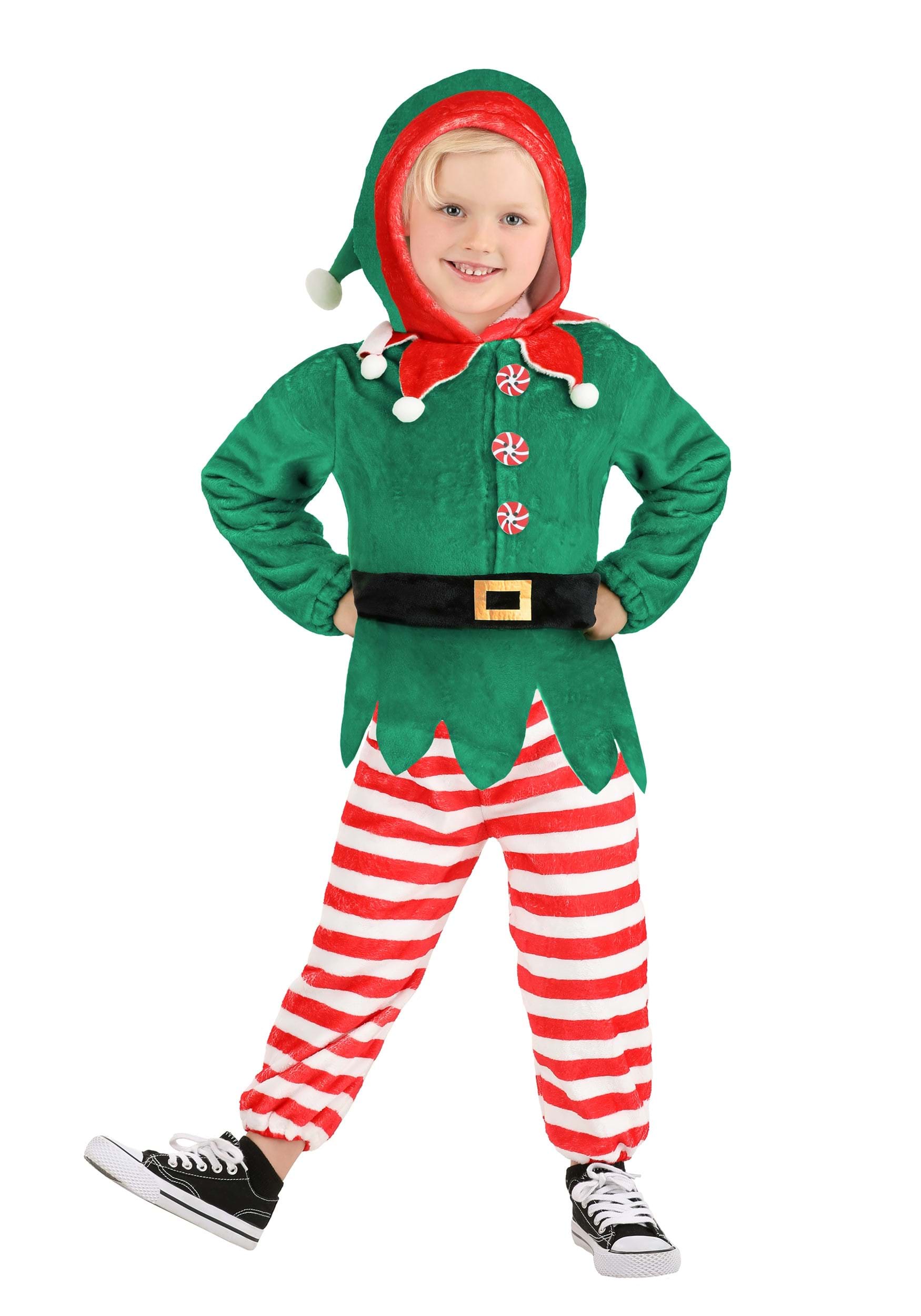 Photos - Fancy Dress ELF FUN Costumes  Jumpsuit Toddler Costume Green/Red/White 