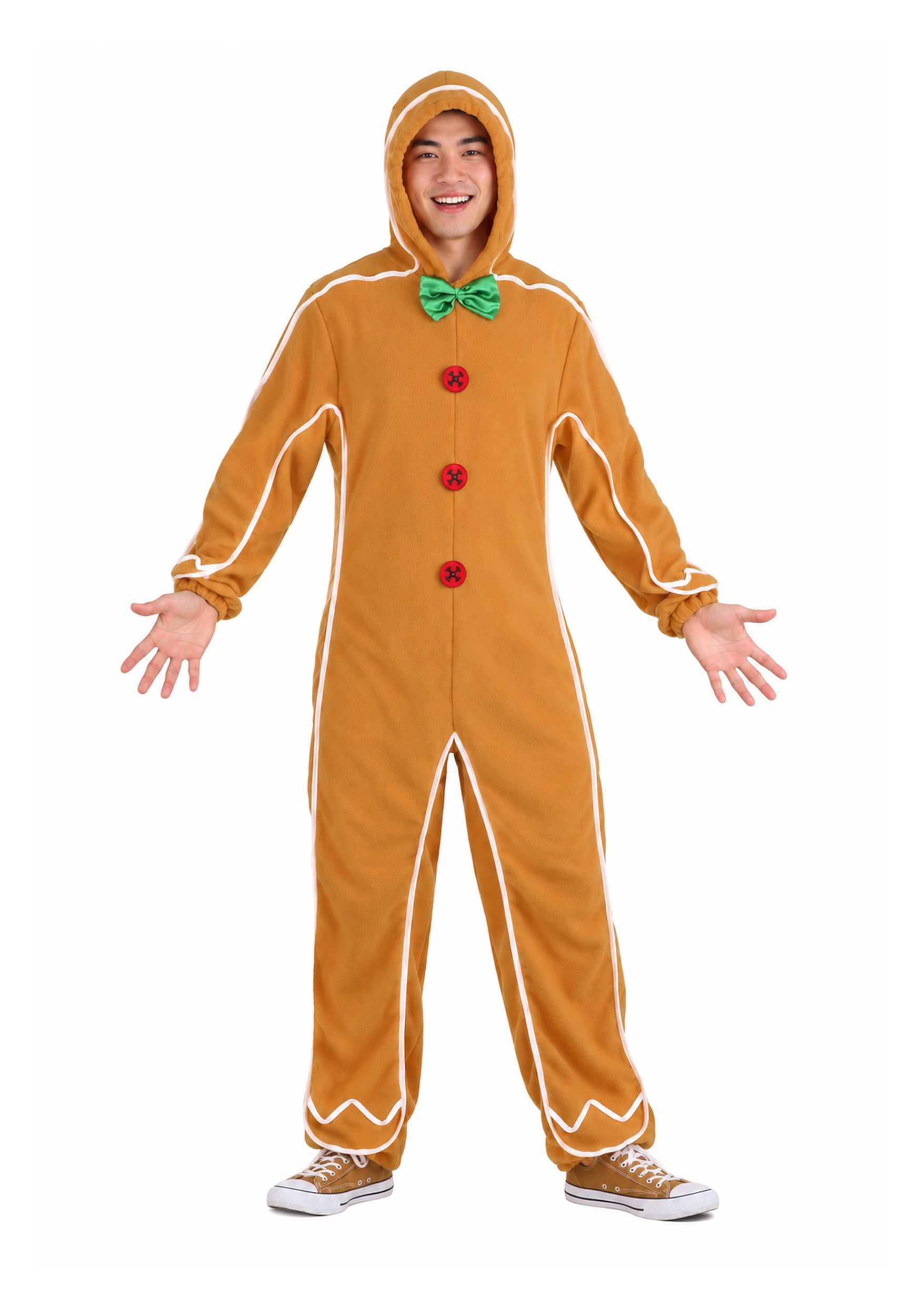 Gingerbread Man Onesie Costume for Adults