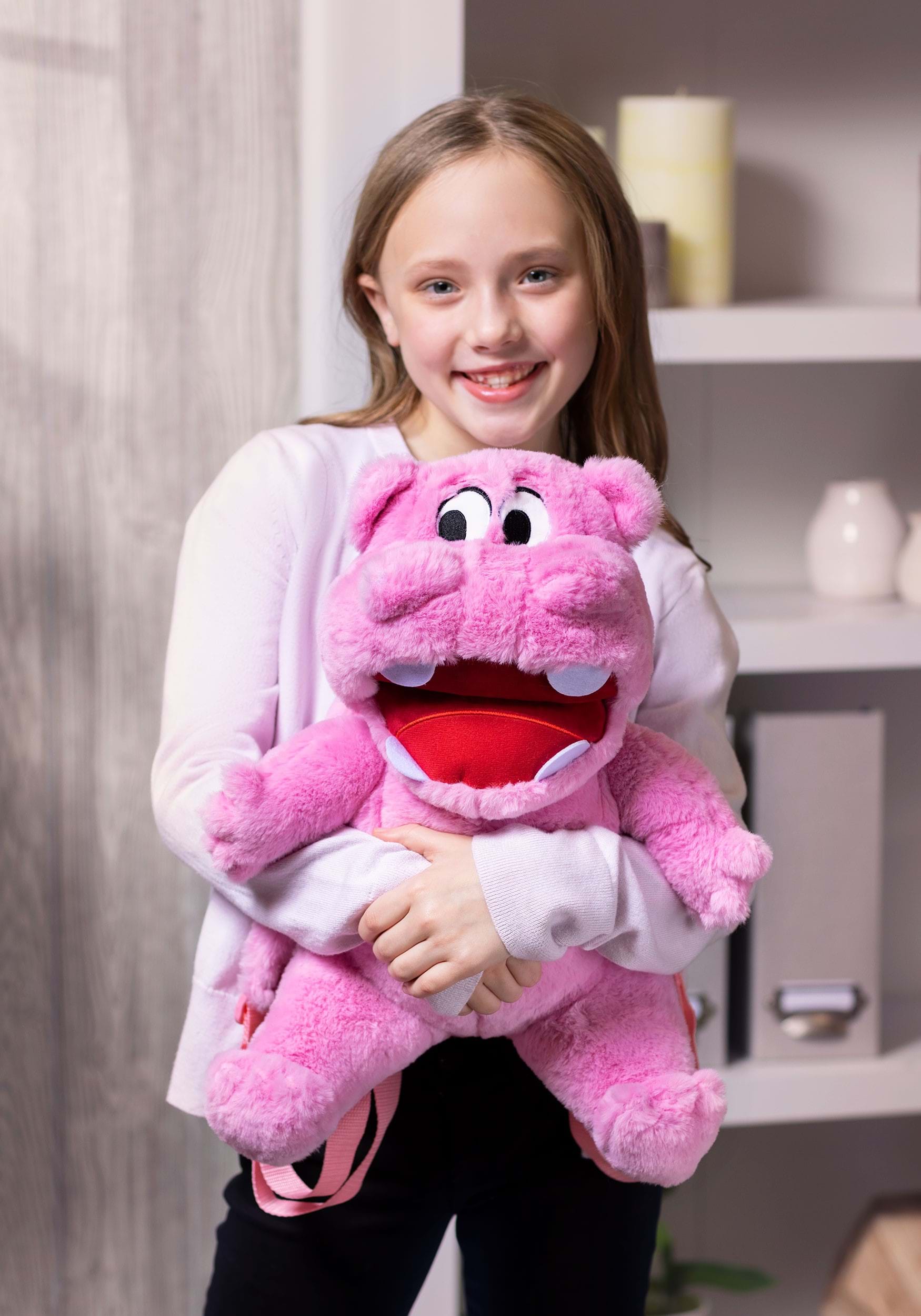 Pink Hungry Hungry Hippos Plush Backpack , Board Game Bags