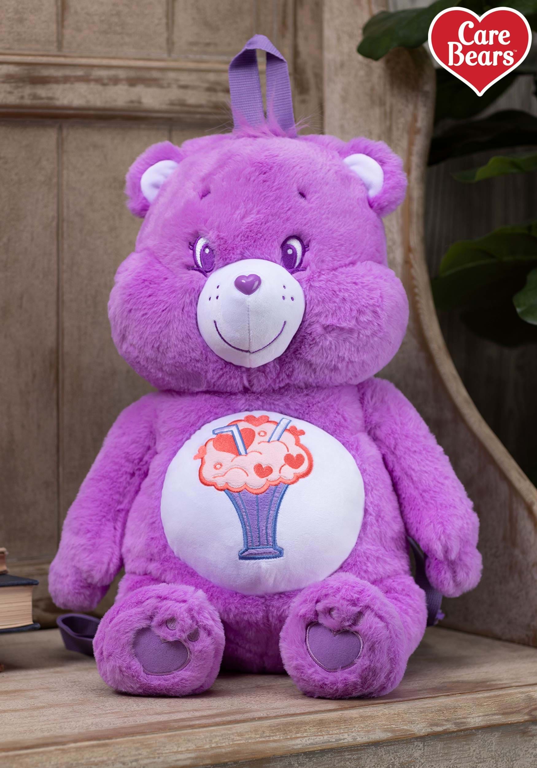 Zaino Harry Bear Per Bambina - Viola Con Faccina Di Carlino, Leggero Con Tasche Laterali