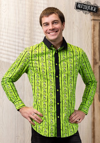 Stripes and Sandworms Adult Beetlejuice Long Sleeved Shirt | Adult Apparel