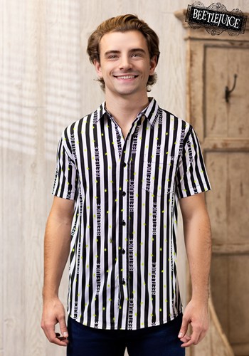 Striped Logo Beetlejuice Shirt for Adults | Beetlejuice Costumes
