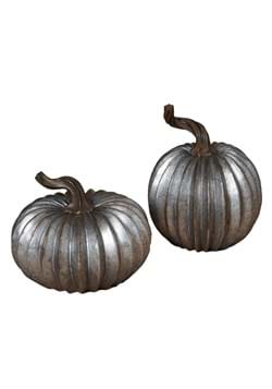 Set of 2 Resin 5 Galvanized Look Pumpkins