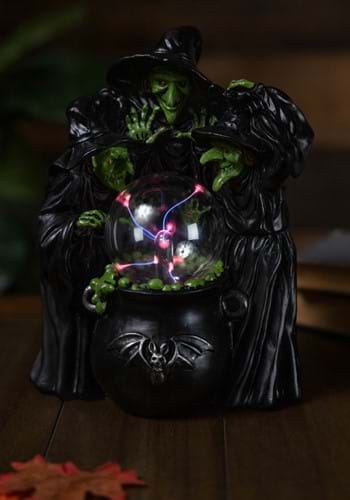 10" Witches & Cauldron w/Static Lighted Magic Ball_