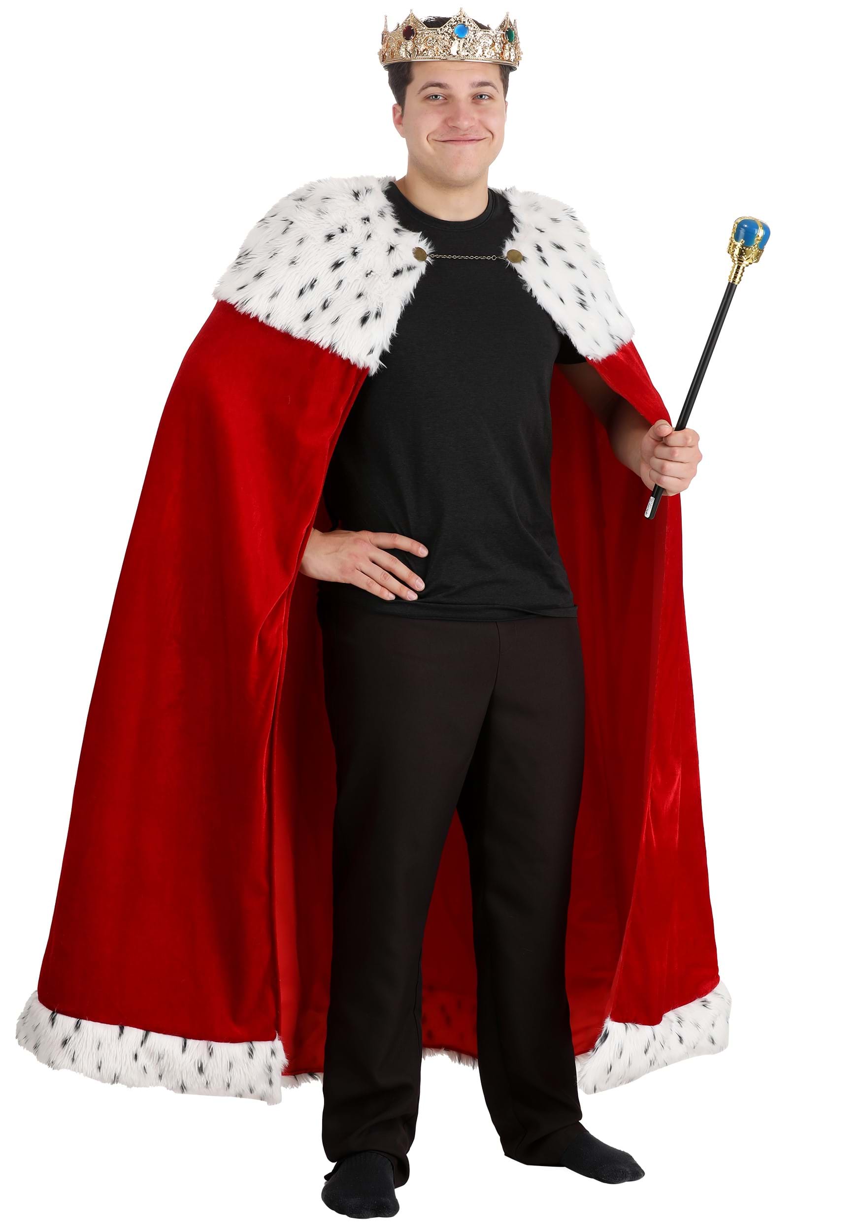 Long Royal Red Cape Accessory