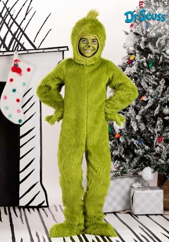 The Grinch Santa Open Face Boys Costume