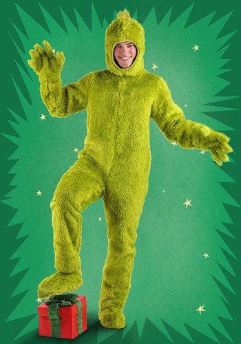 Dr. Seuss Open Face Grinch Costume | Adult Grinch Costumes