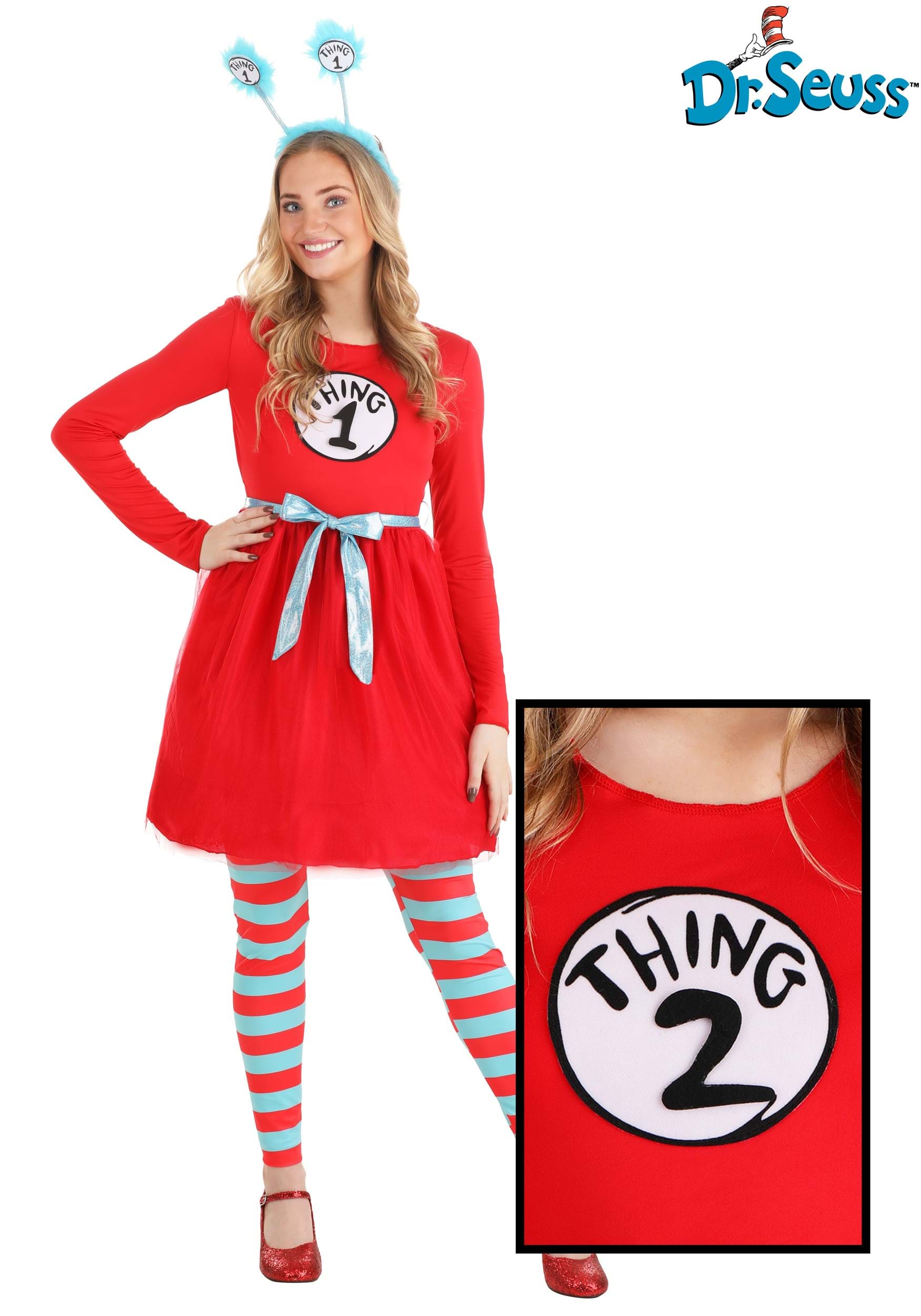 Dr Seuss Dress Up Thing 1 2 Lot Costume Bonus