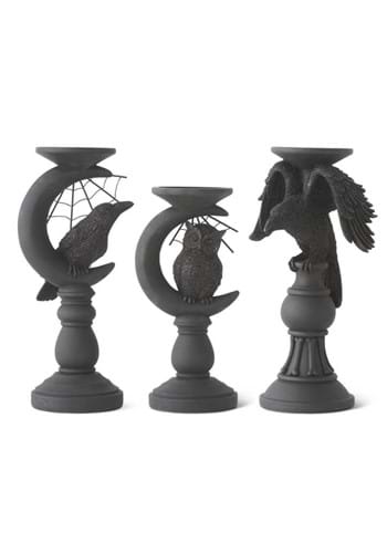 Set of 3 Matte Black Candleholders Decoration