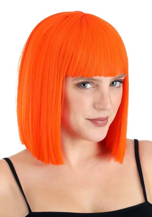 Adult Bright Orange Bob Wig 7348