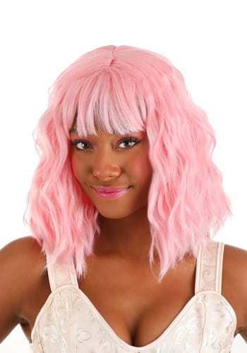 Women's Light Pink Wavy Wig