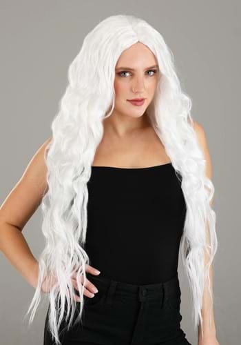 Adult Bright White Long Wavy Wig