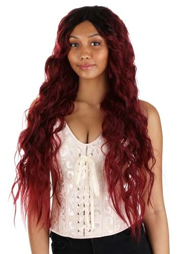 Women's Black and Red Long Wavy Wig