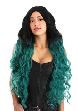 Black and Green Ombre Long Wavy Wig