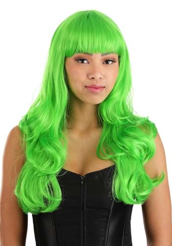 Women's Bright Green Full Wavy Wig