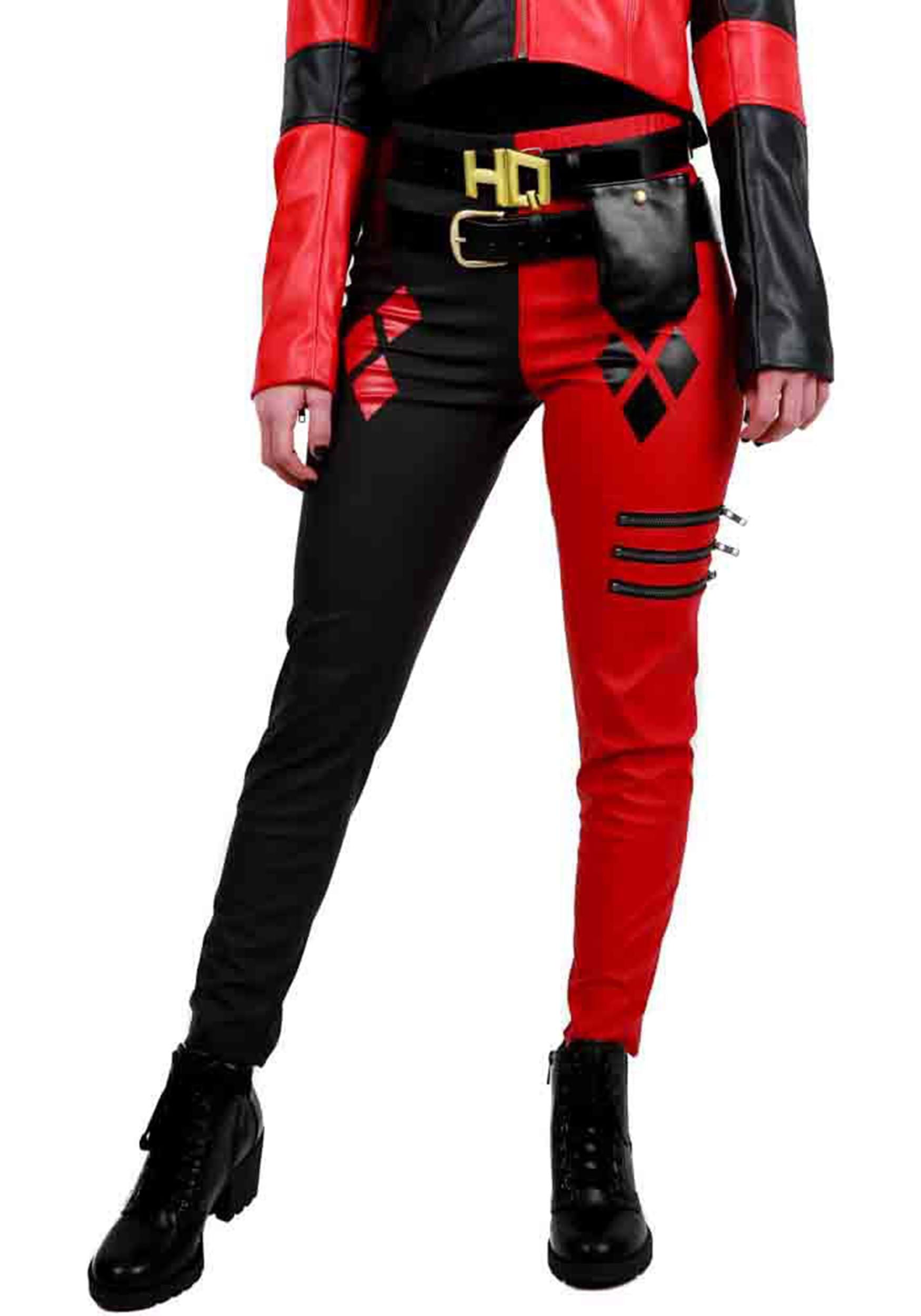 Harley Quinn Thigh High Leg Covers Leggings Fancy Dress Accessory Ladies