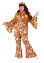 Plus Size Autumn Flower Hippie Costume for Women Alt 1