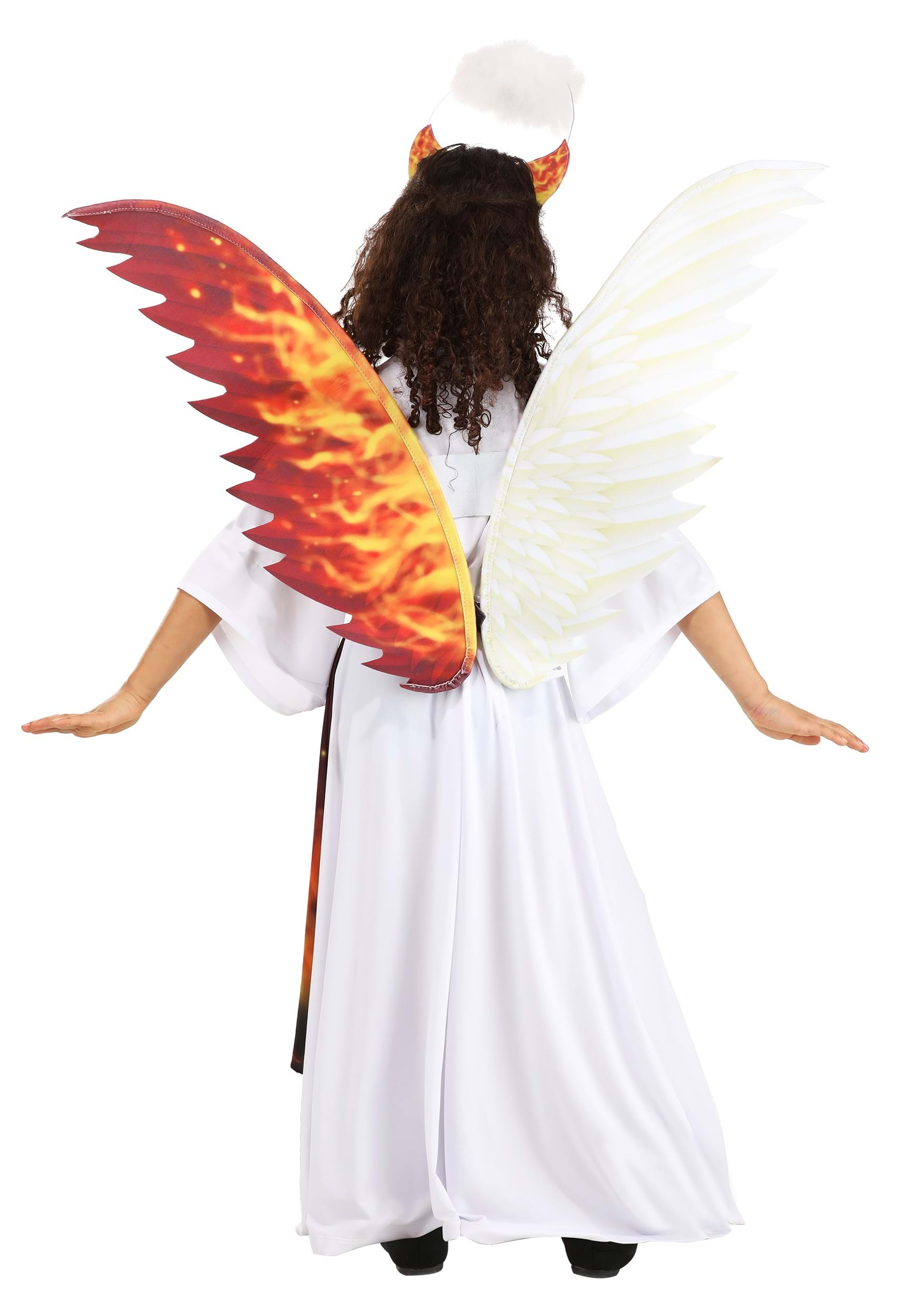 2 White XGao Halloween Wings Angel Devil Cosplay Demon Bone with Elastic Straps Dress up Costume Accessory Party Decoration Feather Pretend Play Up Kids Clothing Roleplay Perfect Great Festivals 