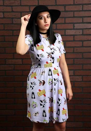 Women's Cakeworthy Beetlejuice Button Up Dress