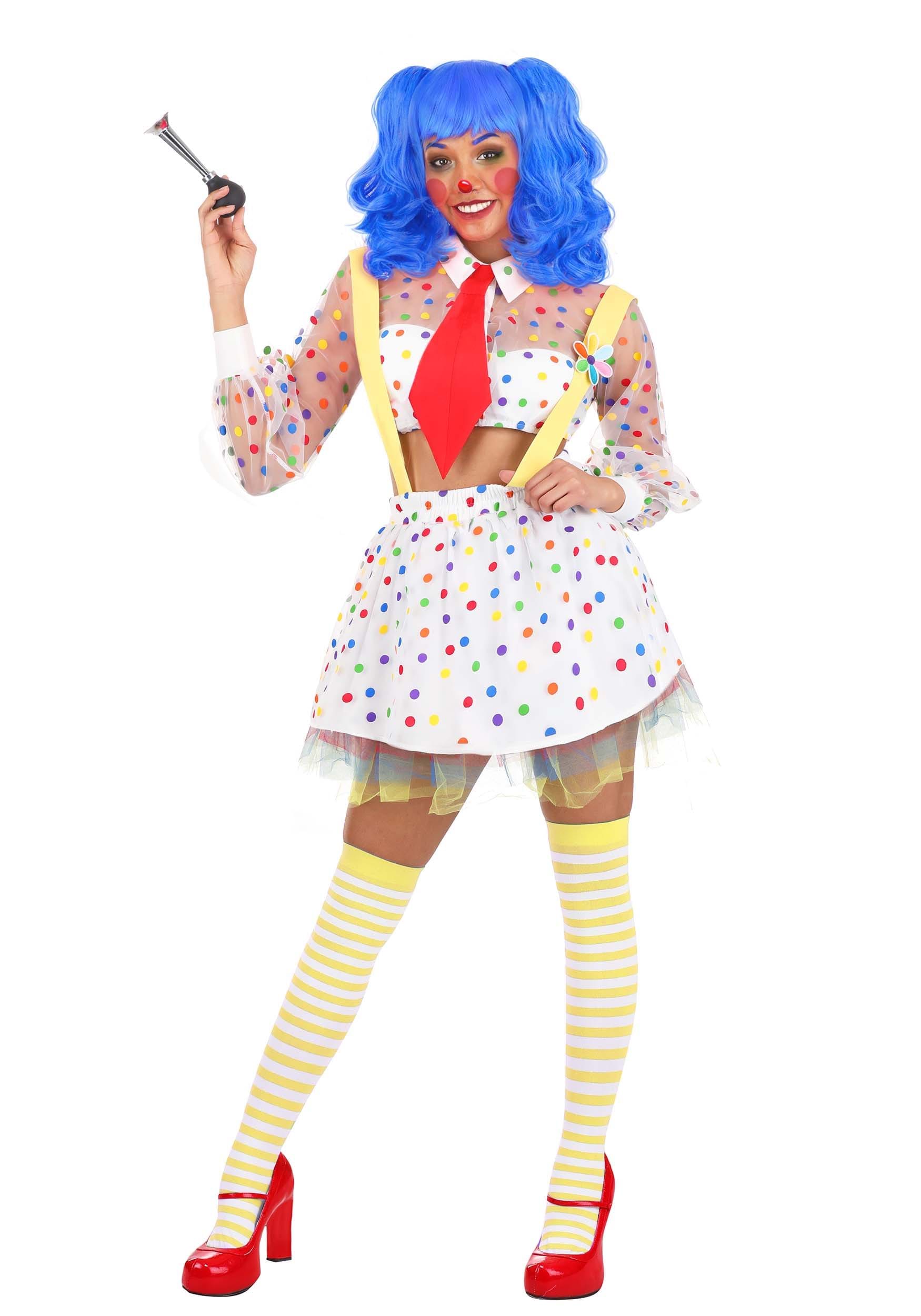 Women's Circus Sweetie Pink Polka Dot Costume Accessory Clown Pantyhose 