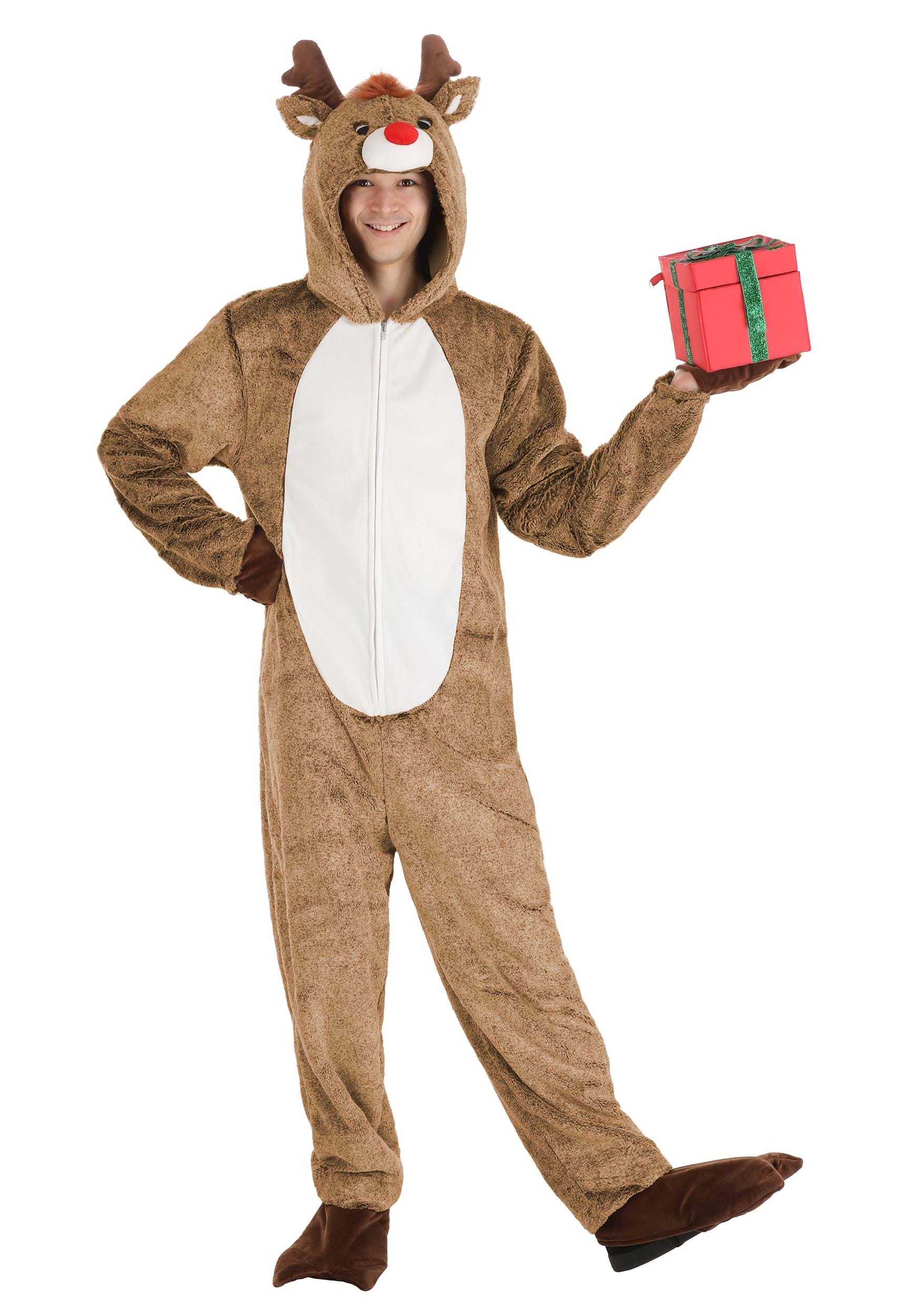 candidate Relatively Western Plush Reindeer Adult Costume