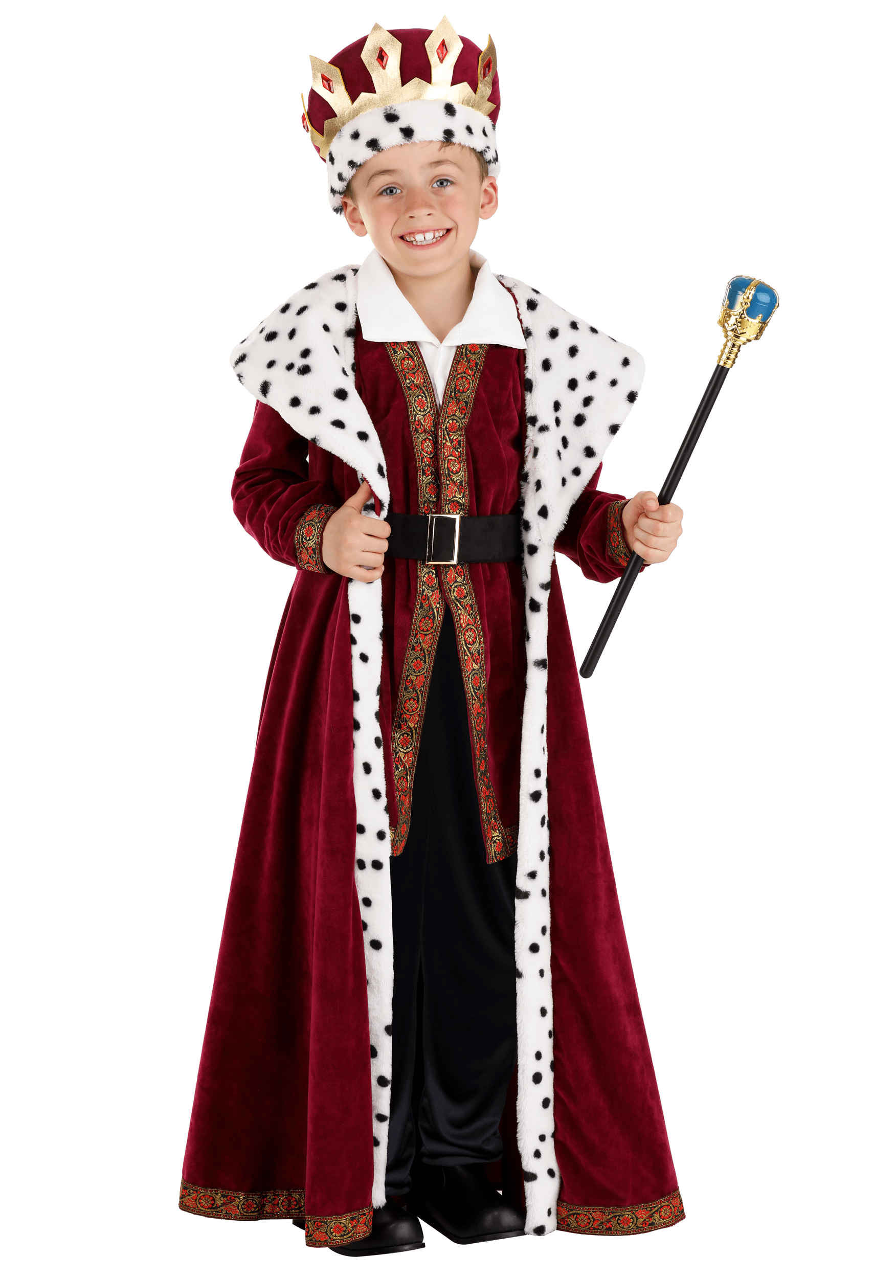 Red Velveteen King Costume | Royal Storybook King Dress Up for Men