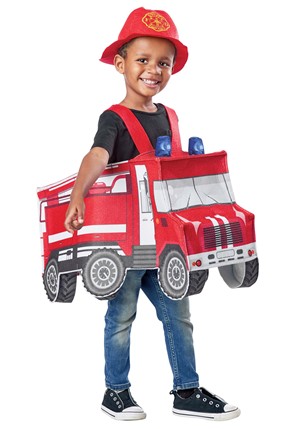 Lit Enfant Camion De Pompiers VIPACK – 70 X 140 Cm – MDF Rouge Avec LEDs – Pour Matelas 1 Place