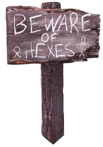 24-Inch Hex Witch Way Sign Decoration | Halloween Signs