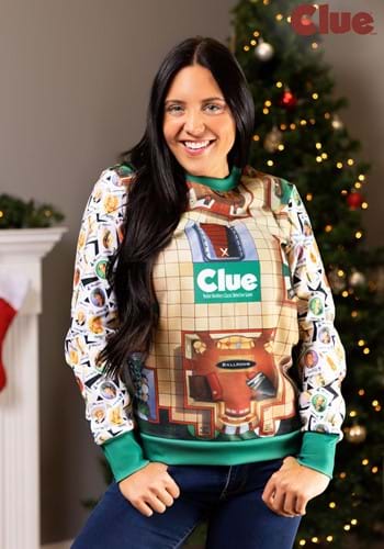 Clue Board Game Mansion Adult Sweater