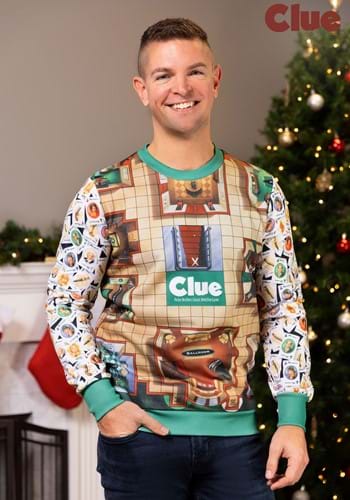 Clue Board Game Mansion Adult Sweater Alt 1