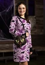 Black and Purple Bats Sweater Dress for Women Alt 2