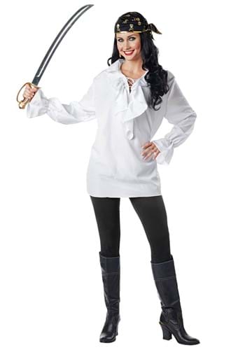 Women's White Pirate Costume Shirt