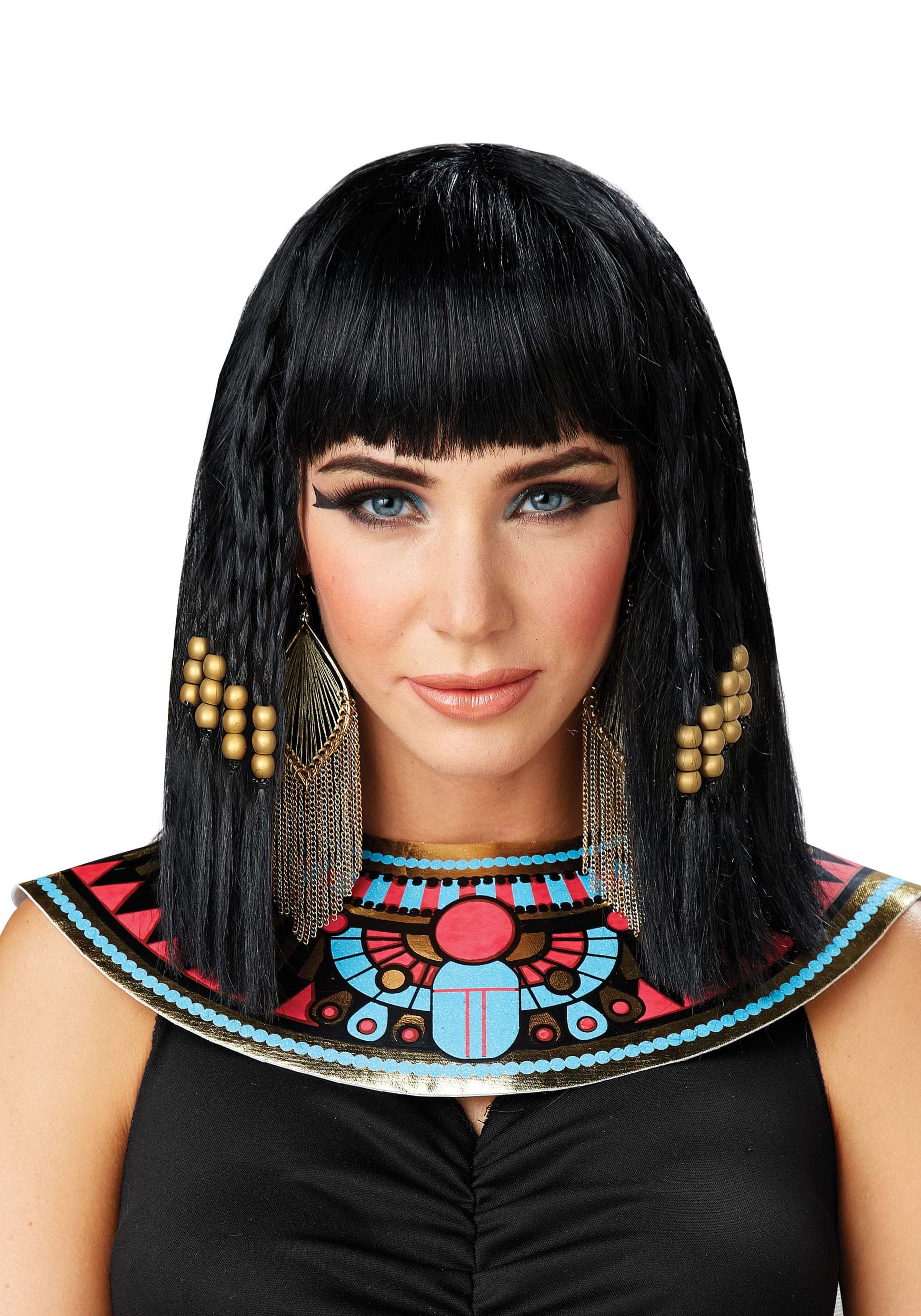 1 Piece Amscan 840835 Black Cleopatra Wig with Gold Sequin Headpiece 