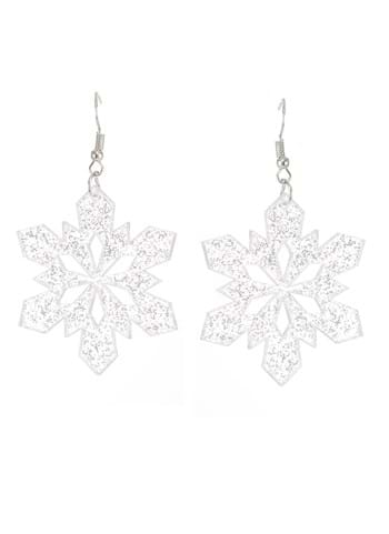 Glitter Snowflake Lucite Earring