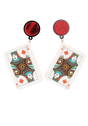 Queen of Hearts Lucite Drop Earrings