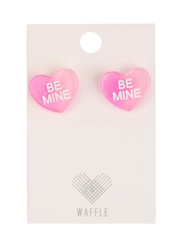 Lucite Be Mine Heart Stud Earrings | Valentine's Day Accessories