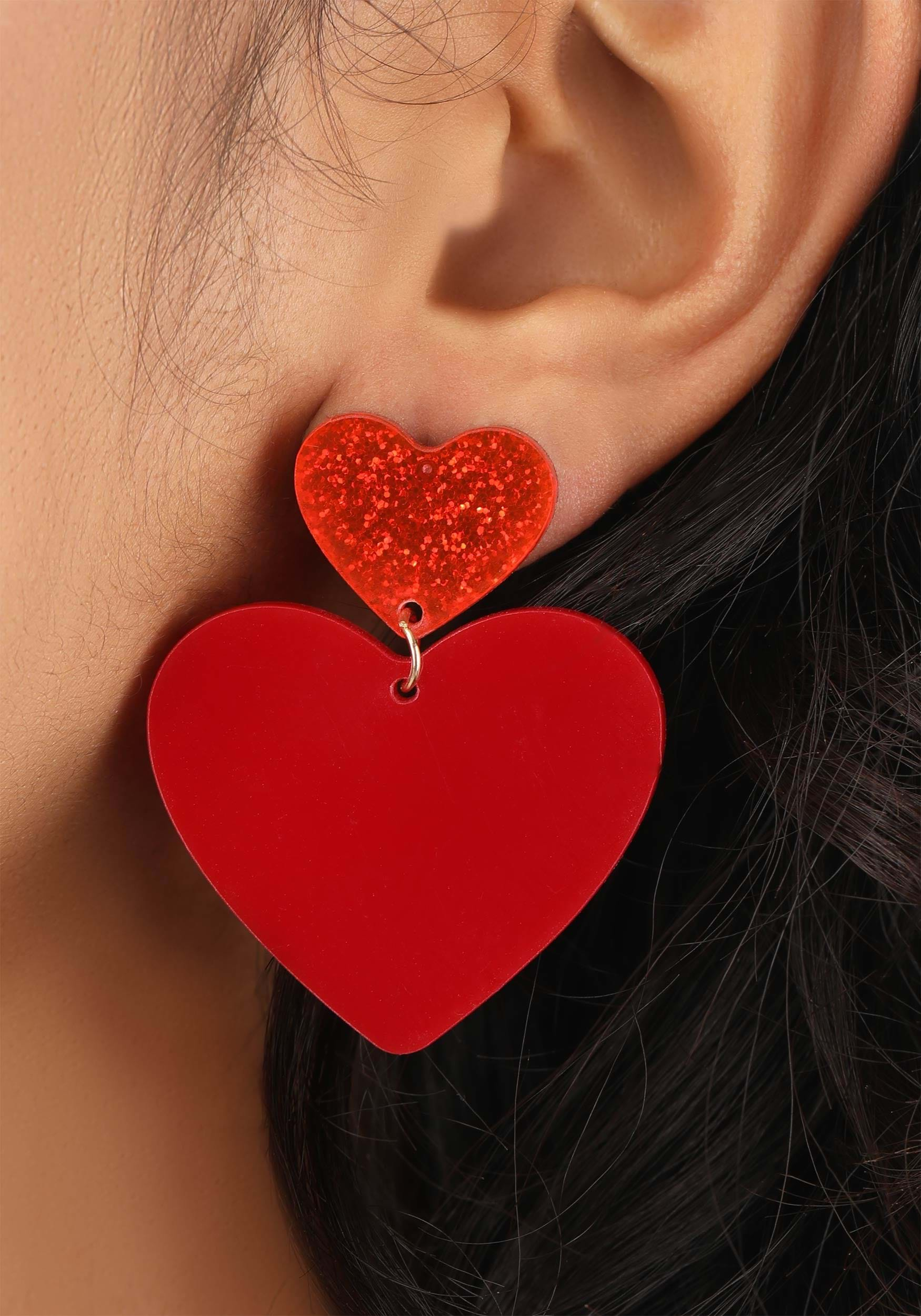 Heart Gold Drop Earrings in Red Kyocera Opal | Kendra Scott