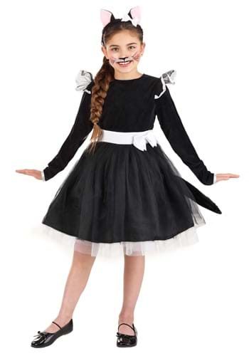 Girls Black Cat Tutu Dress Costume