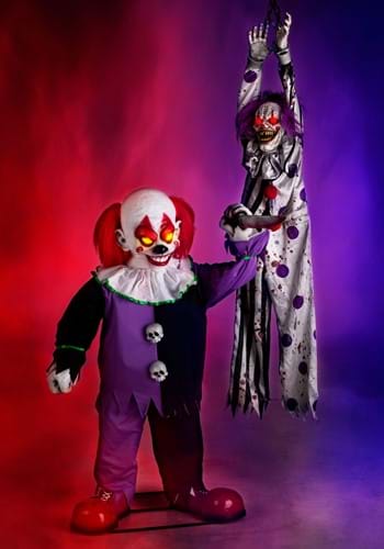 4.5FT Spine Shivering Shaking Animated Evil Clown Prop | Evil Clown Decorations
