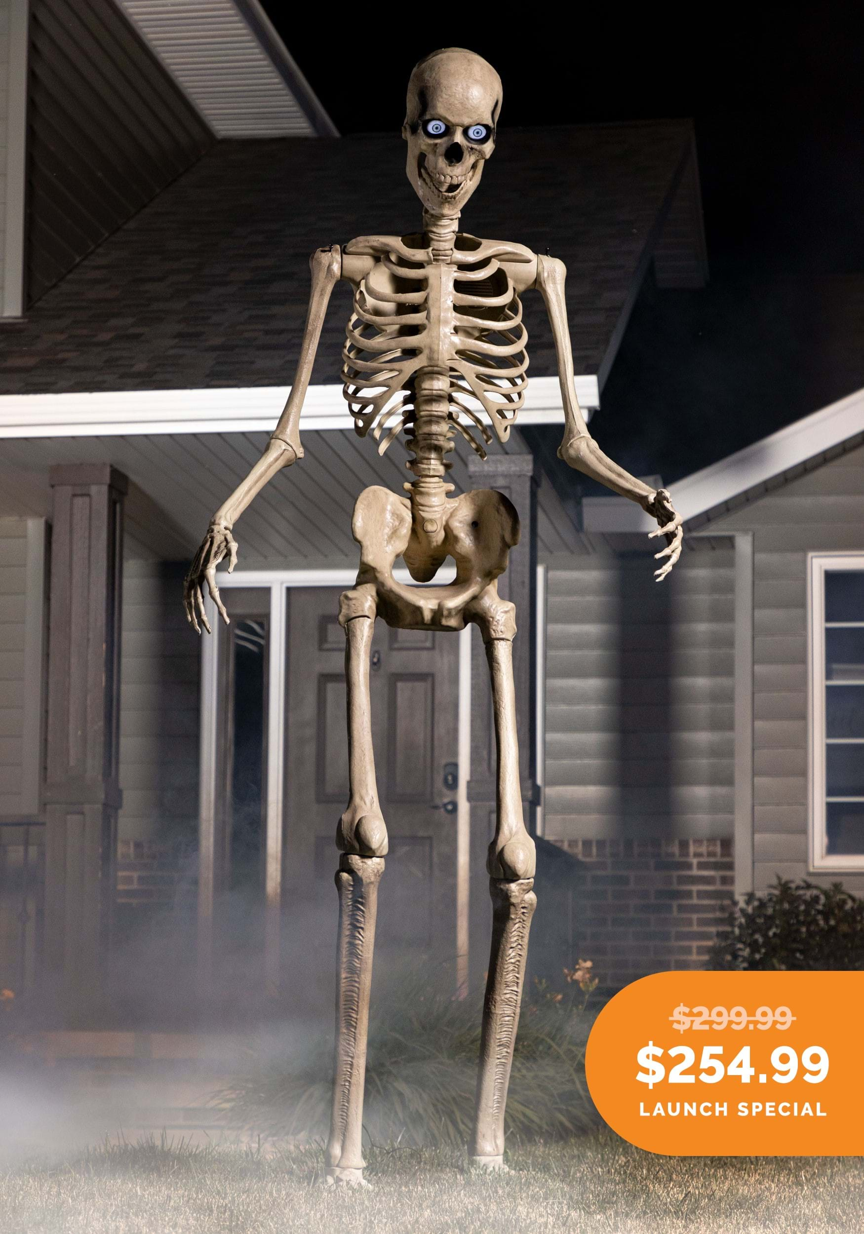 Giant 8ft Animated Skeleton Decoration for Halloween