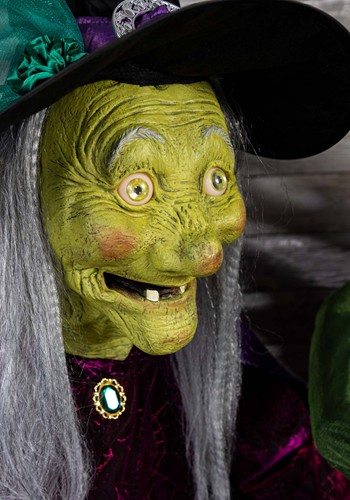 6.5FT Seasonal Visions International Animatronic Stirring Up Trouble Witch Decoration | Halloween Animatronics