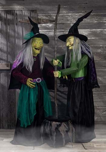 Stirring Up Trouble Animated Outdoor Witch Decoration