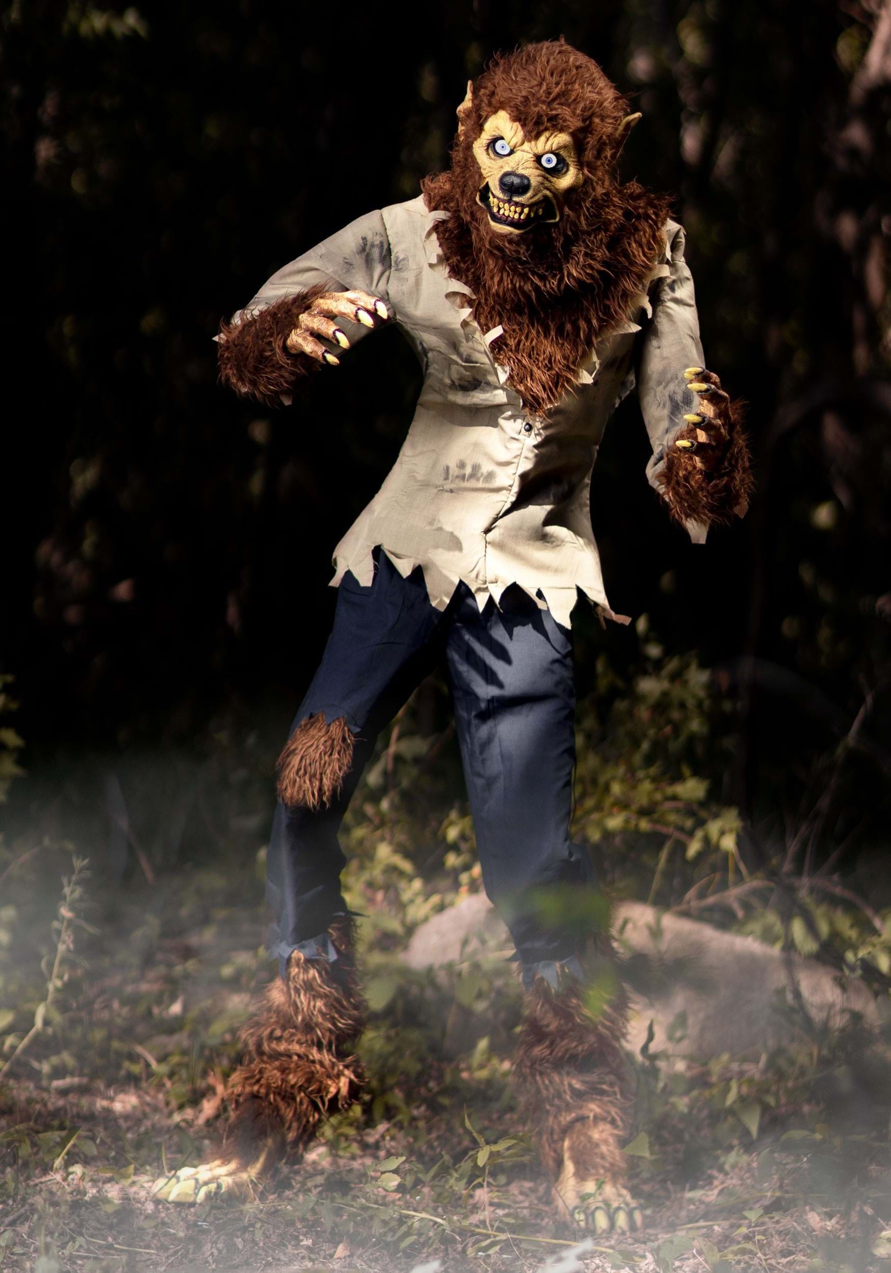 6 Foot Feral Werewolf Animatronic Decoration , Seasonal Visions International