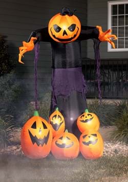 Kemper King 4 Foot Halloween Inflatable Air Blown Pumpkin Hat Lighted Home Yard Garden Indoor Outdoor Decoration 
