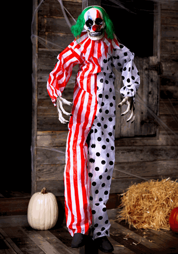 4.5FT Talking Evil Clown Animated Hanging Decoration | Evil Clown Decorations