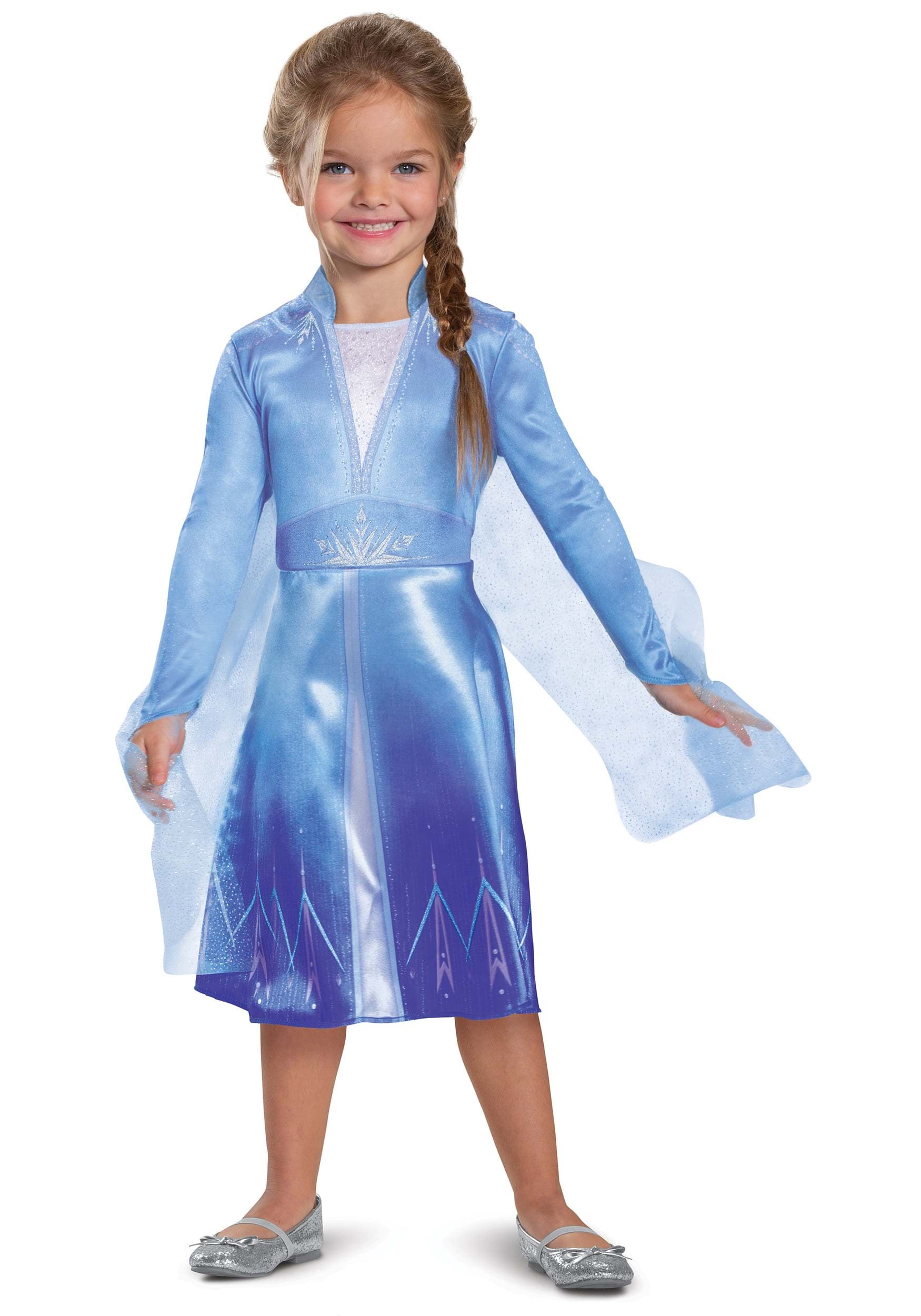Disfraz de vestido de viaje de Elsa Frozen para niñas Multicolor